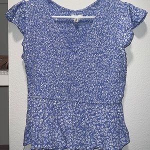 Blue floral crop top